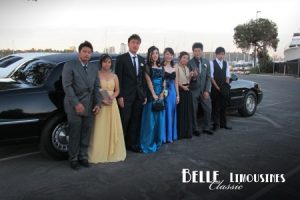The black Lincoln is a popular school ball limo - American classic limo