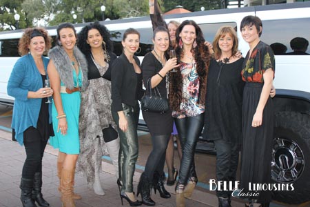 hummer limo with guests
