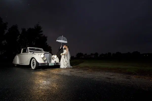 jaguar convertible bridal car