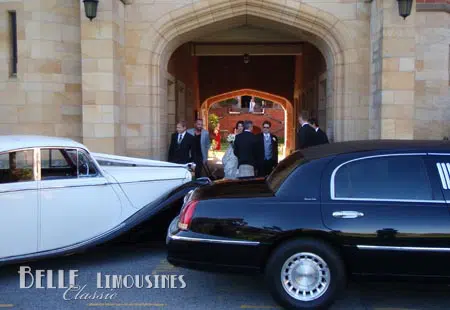 black wedding limo