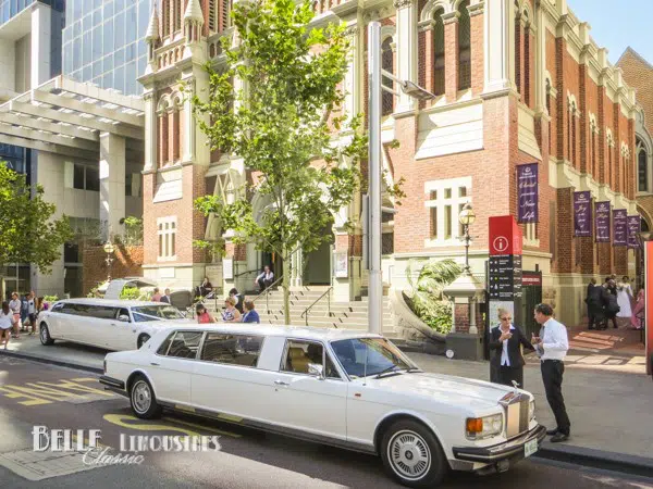 Wedding Limos at Trinity Uniting Church 1 rolls royce limousines