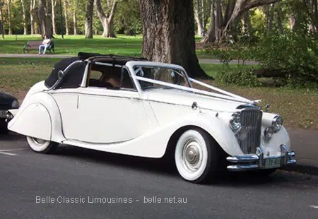 Vintage Wedding Cars Hire in Perth 6 The Jaguar Mk5 convertible in the 'drop-head' position