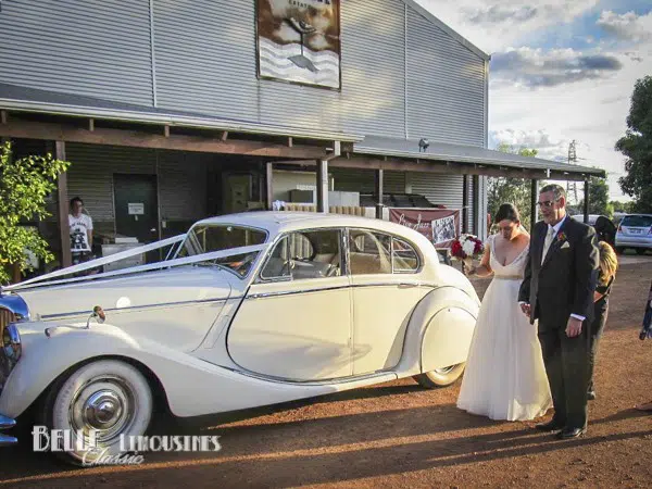Limousine at Riverbank Estate Winery 1 jaguar wedding car