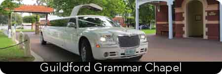 Wedding Cars at Guildford Grammar School Chapel 1 chrysler limousine hire