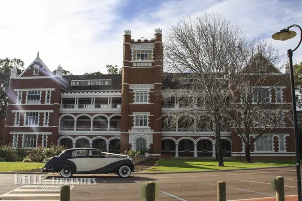 Wedding Limos at Aquinas College 1 rolls royce wedding car