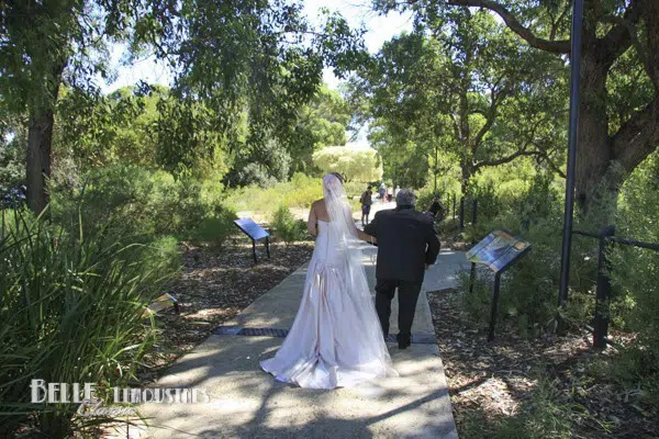 Walking into a ceremony at the Wildflower Pavilion from the boab tree