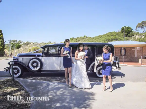 A Wedding in REO SpeedWagon Limousine 1 vintage limo hire