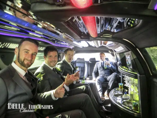 white wedding limousine